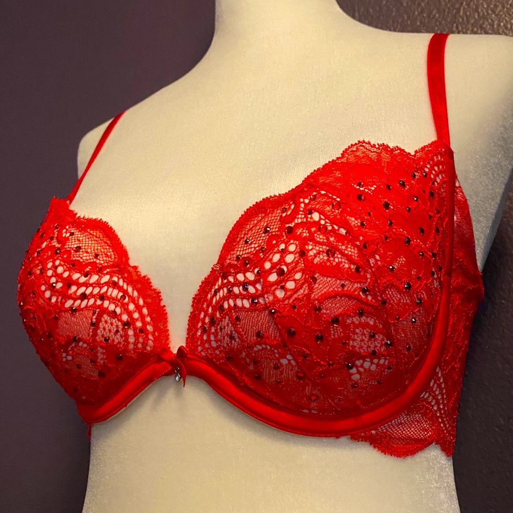 2/$30 Victoria’s Secret Red Lace Push Up Bra